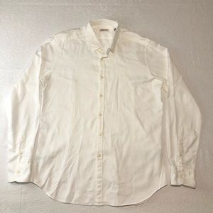 BEVILACQUA Men's Button Front Shirt White Size XL